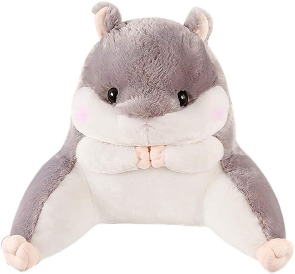 Niedliches Hamsterstuhlkissen, niedliches Hamster-Design, Plüsch-Lendenkissen, Stuhl-Rückenkissen, Taillenstützkissen für Büro, Sofa, Bett,40x...