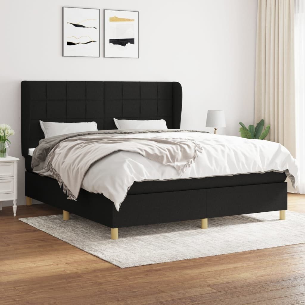 "2026 Promotion" Boxspringbett mit Matratze - Schwarz - 180x200 cm - Stoff - Polsterbett CC6661