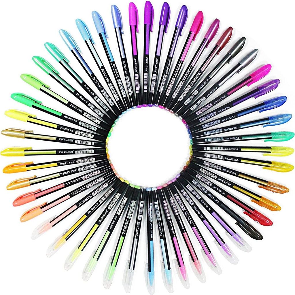 48 Stück Glitzer Gelschreiber Gelstifte Multicolor Gel Stift Set Färbungsbücher Zeichnung Malbücher