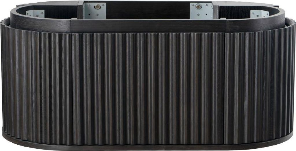BELVIT ISARA Waschtischunterschrank 100cm Badezimmer Schublade Grifflos Softclose Schwarz Multiplex Eschenfurnier