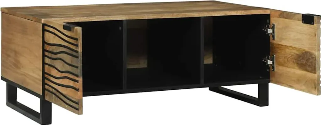 Tavolino Basso vidaXL Legno e Ferro 100x54x40 cm - Stile Rustico