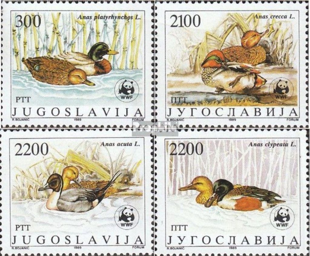 Briefmarken Jugoslawien 1989 Mi 2328-2331 (kompl.Ausg.) postfrisch Enten