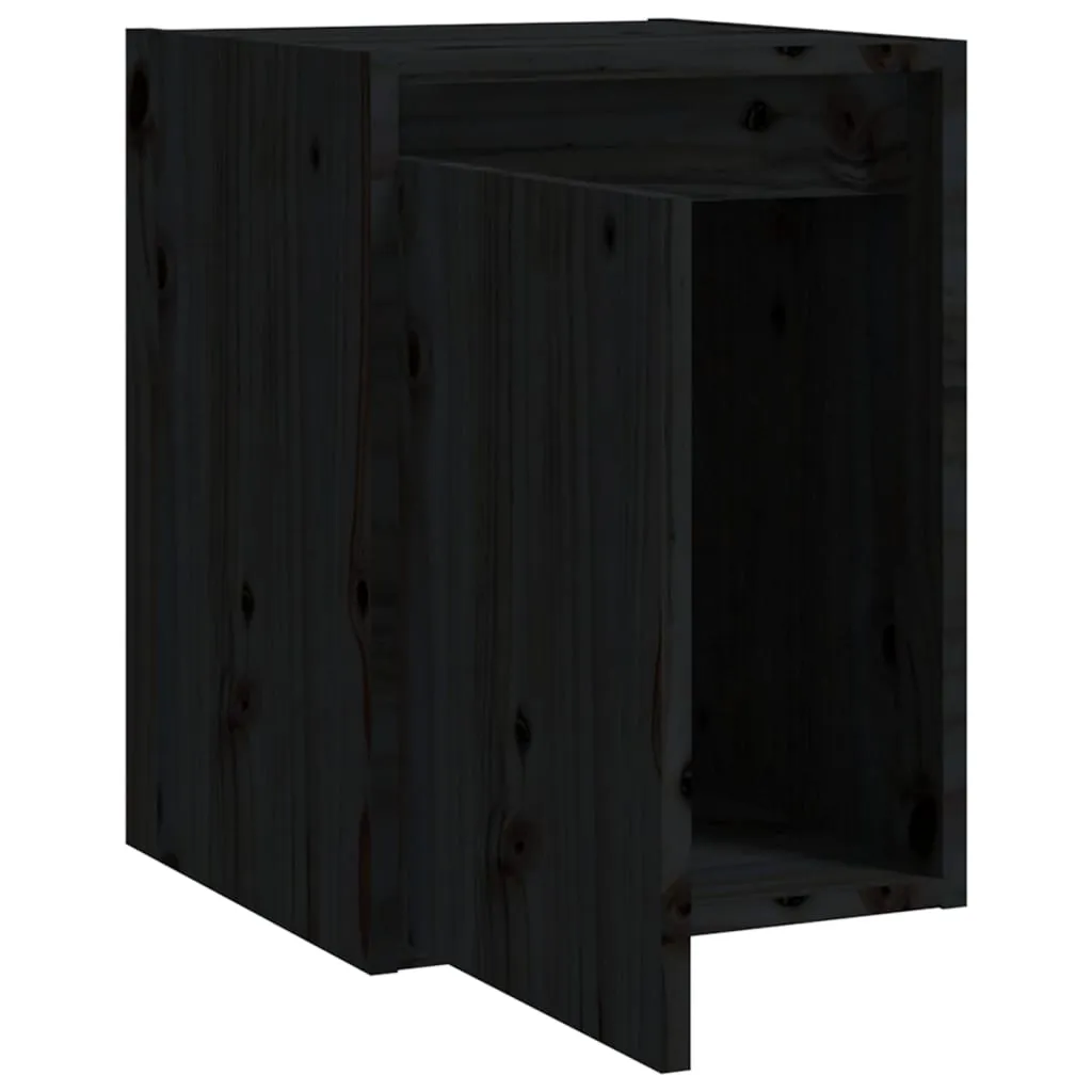 vidaXL Coppia Armadi Pensili Neri in Legno Massello 30x30x40 cm - 16