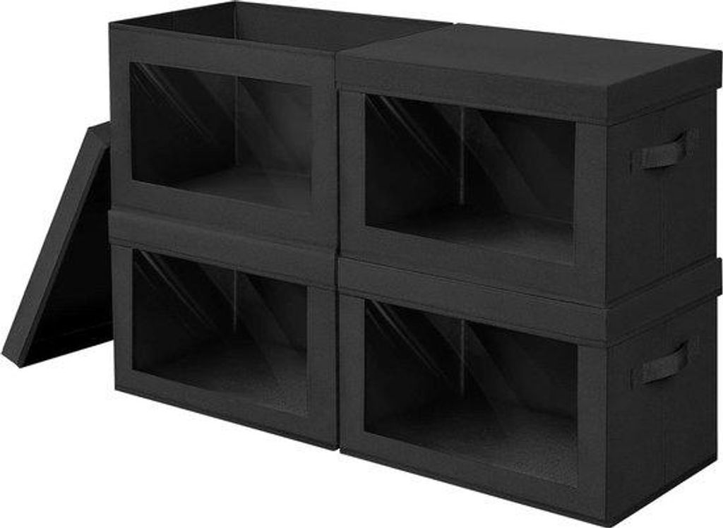 Klappbare Aufbewahrungsboxen Set 4 schwarz