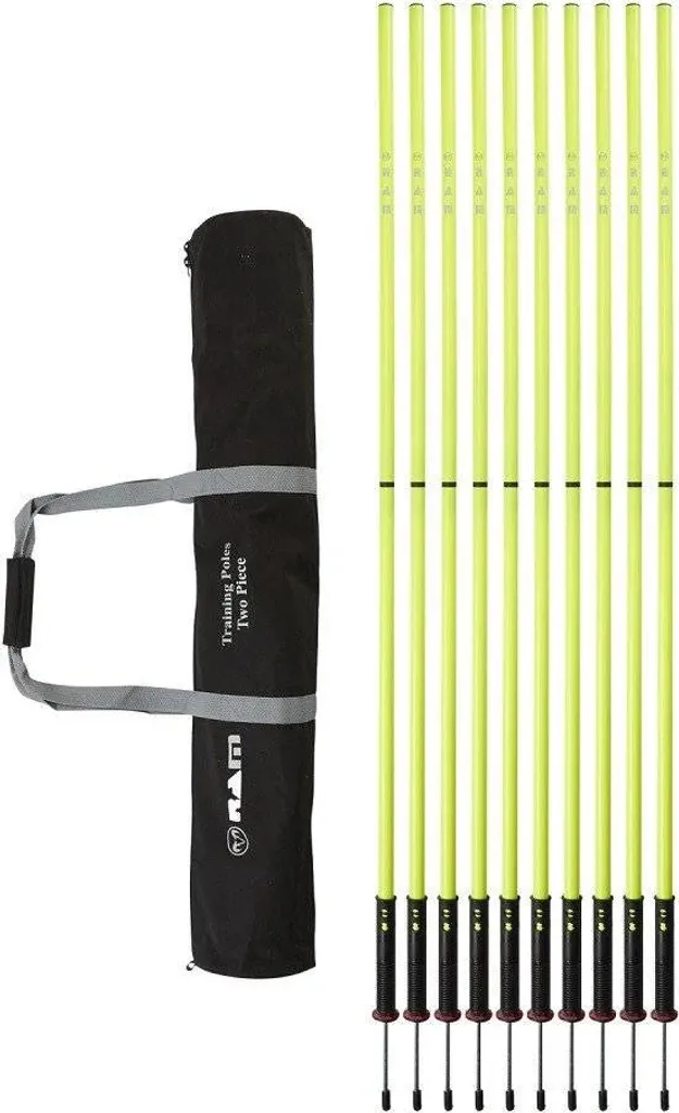 Jalons de slalom articulés 180 cm Jaunes avec ressort - Pack de 10