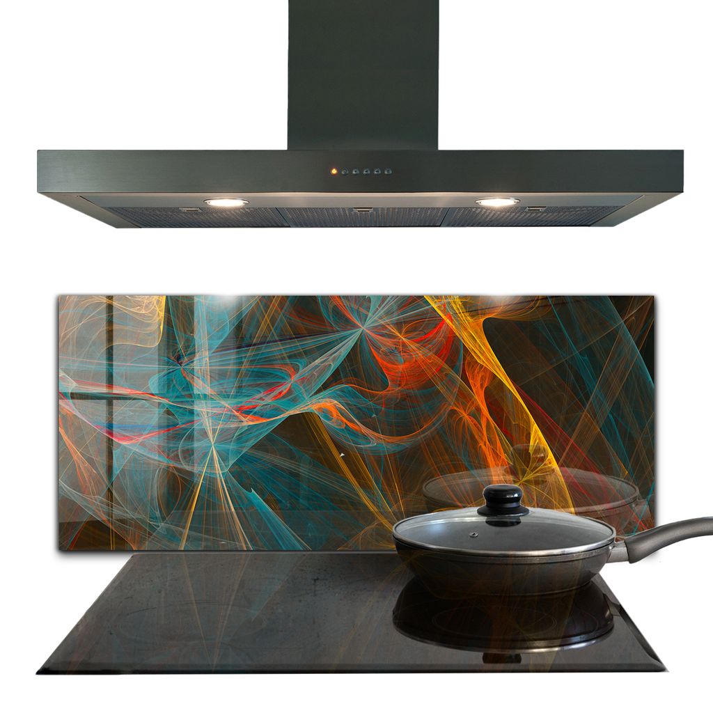 Spritzschutz aus Glas Küchenrückwand - Wandschutz für Herd und Spüle - 125x50 cm - Modernes Muster