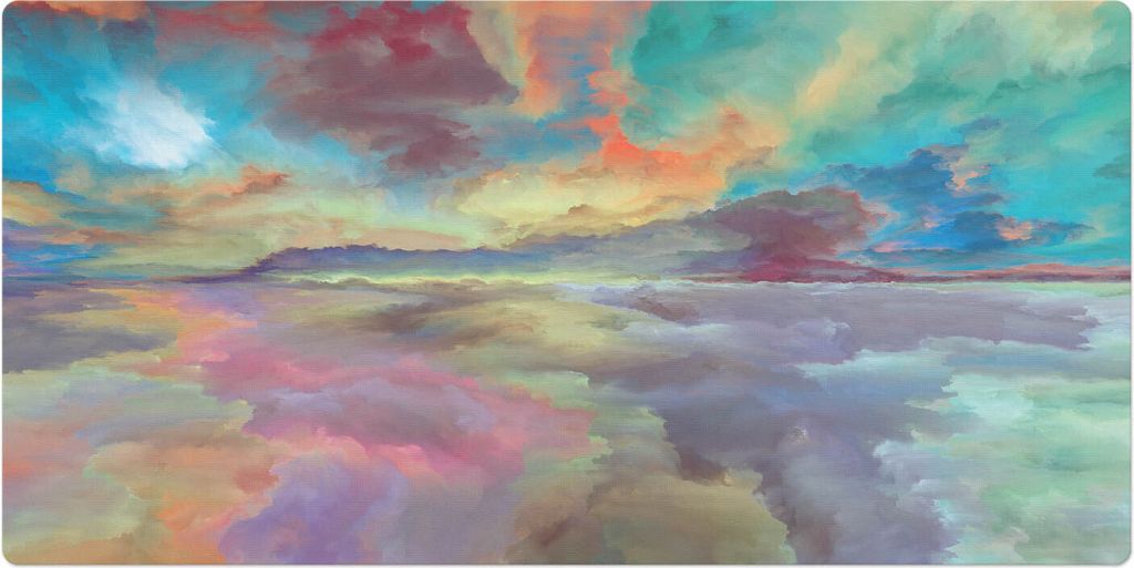 Wolken In Pastelltönen– Schreibtischunterlage – Schreibtisch Tischunterlage – 120x60 cm – Unterlage Groß Schreibtischmatte