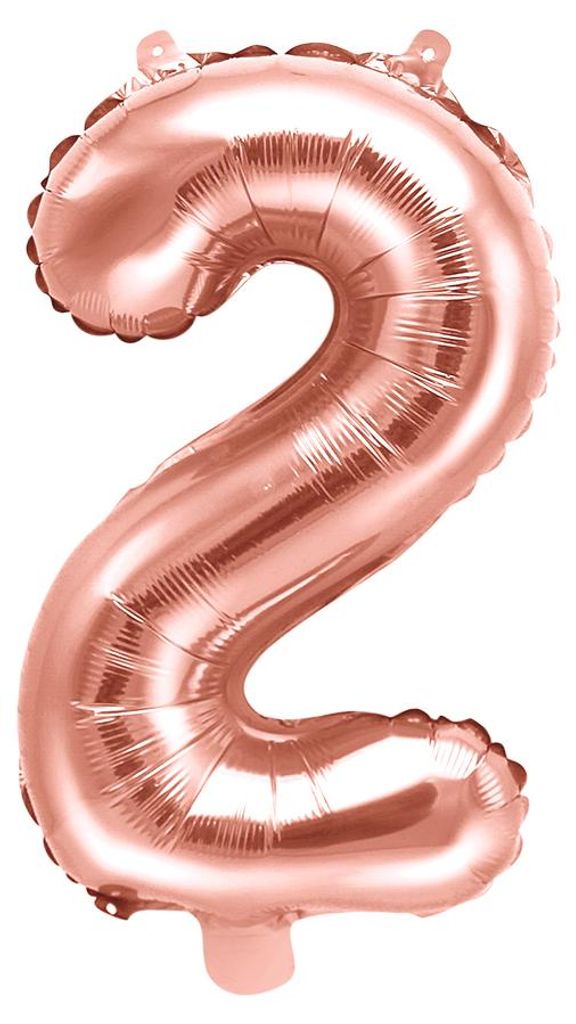 Folienballon Zahl "2" 35cm Roségold 1 St. Produktbild 
