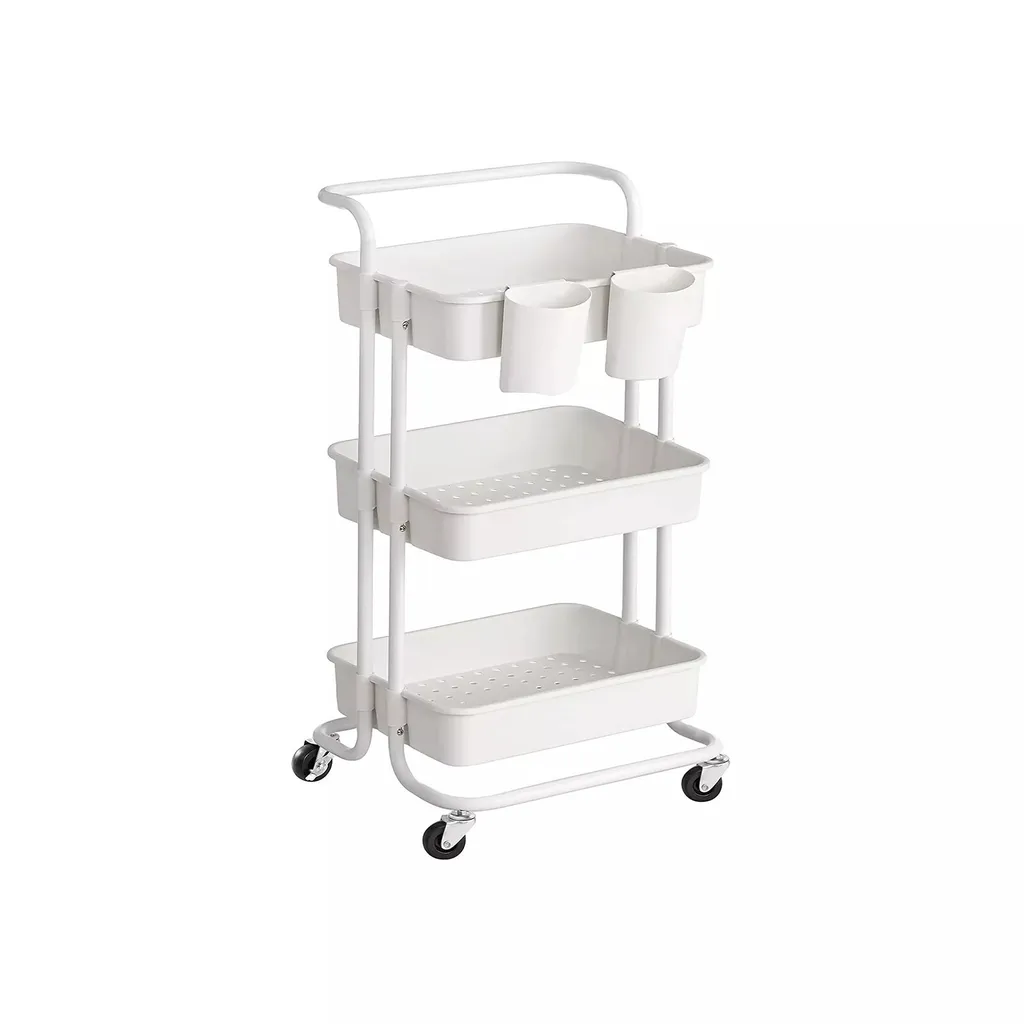 Eloisa Carrello Multiuso 3 Ripiani Bianco | Design Funzionale con Ruote