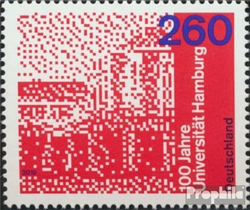 Briefmarken BRD (BR.Deutschland) 2019 Mi 3449 (kompl.Ausg.) postfrisch Universität Hamburg