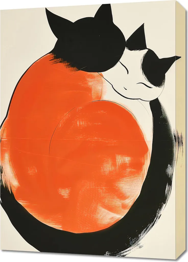 Affiche Murale Chat Yin Yang 50x70 cm pour Habiller un Mur Vide Facile