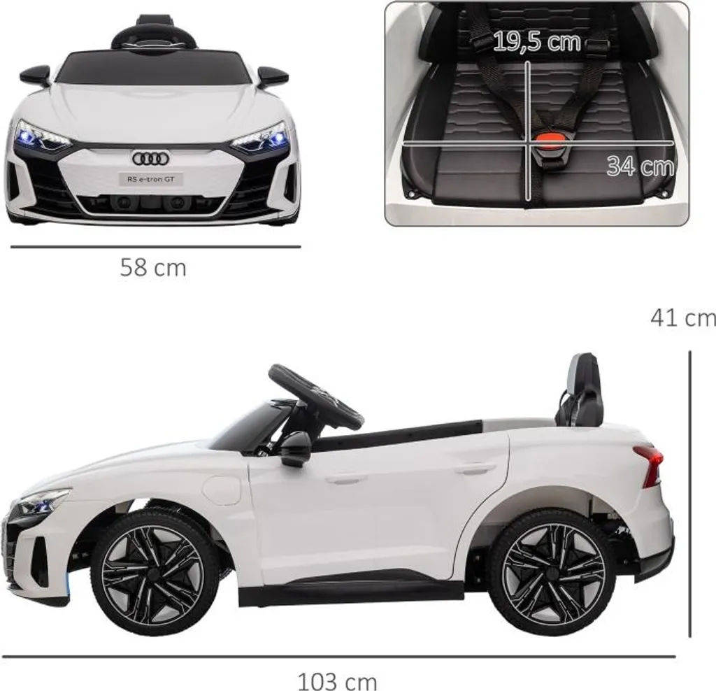 Véhicule électrique pour enfant Audi RS e-tron GT avec Télécommande - 3