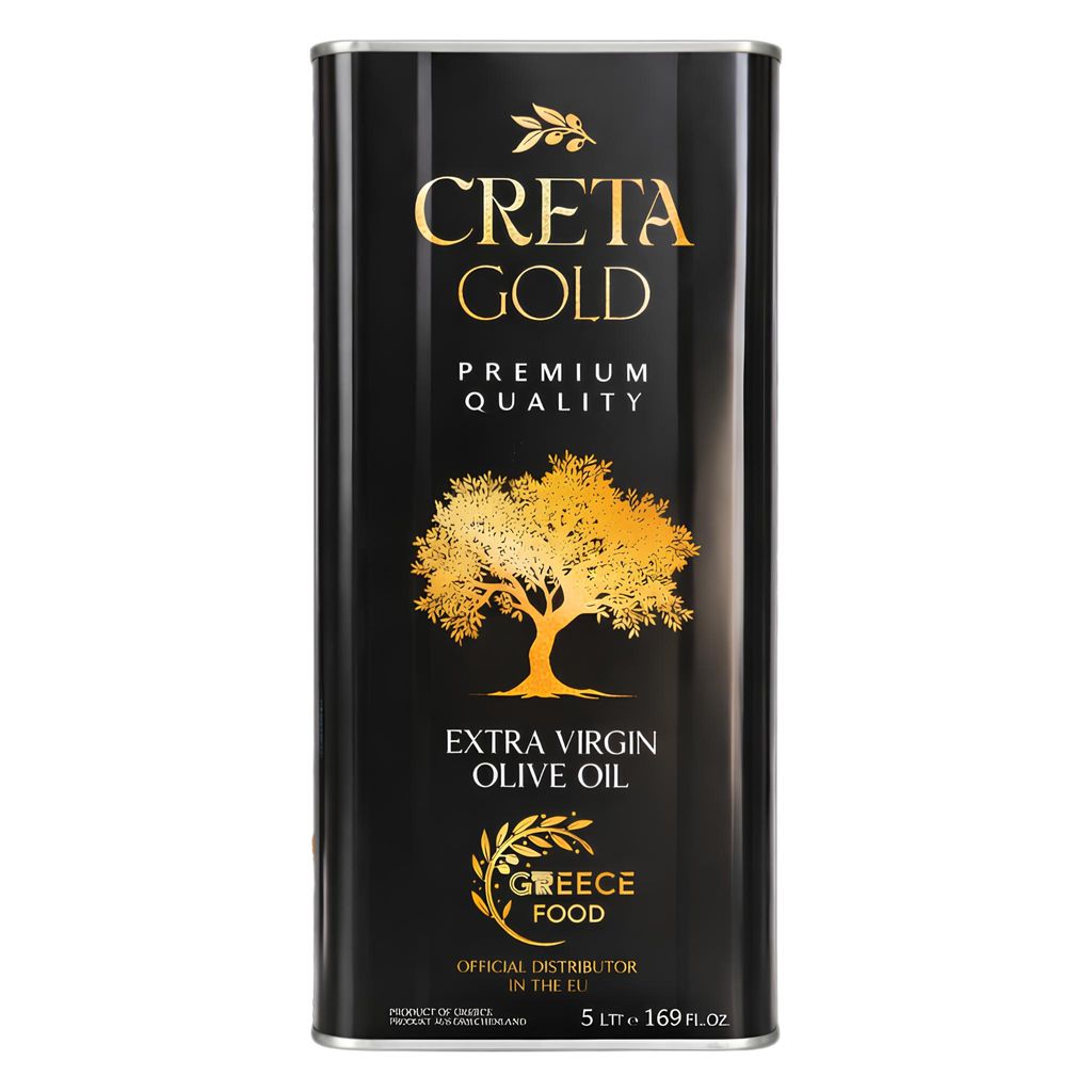 Creta Gold Olivenöl 5L Kanister auf weißem Grund