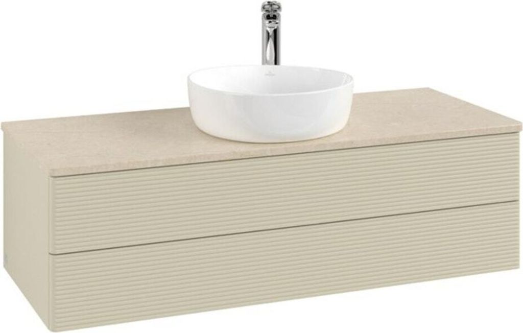 V&B Waschtischunterschrank mit Frontstruktur Antao 120x36x50cm, HL, WBP botti., si Gr m Lac