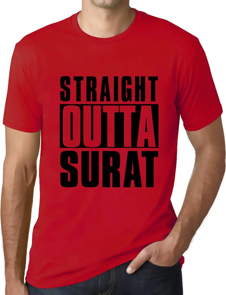 Herren Grafik T-Shirt Direkt aus Surat – Straight Outta Surat – Öko-Verantwortlich Vintage Jahrgang Kurzarm Lustige Druck Geburtstag Geschenk ...