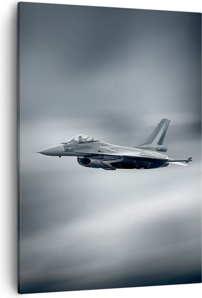 Bild auf Leinwand - Leinwandbild - Einteilig - Flugzeug Himmel Flug - 50x70cm - Wand Bild - Wanddeko - Wandbilder - Leinwanddruck - Wanddekoration ...