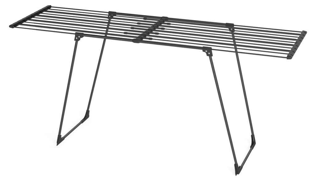 Wasophoogte Ausziehbarer Wäscheständer Schwarz – Klappbar – 20m Trockenlänge – Verstellbar 115–200 cm – 25kg – Lino