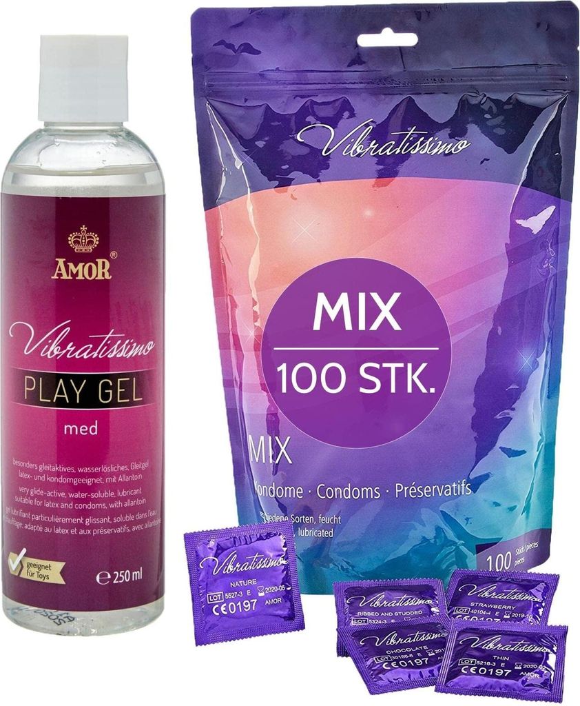 Preservativi VIBRATISSIMO Mix confezione da 100 pezzi Immagine del prodotto 