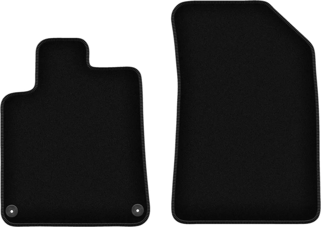 Wielganizator Tappetini anteriori in velluto per Peugeot 407 (2004-2011, coupé, berlina, kombi, SW) neri, set 2 pz, con fissaggi