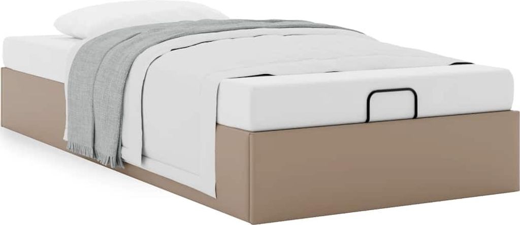 Ottoman-Bett ohne Matratze Cappucino 100x200cm Kunstleder