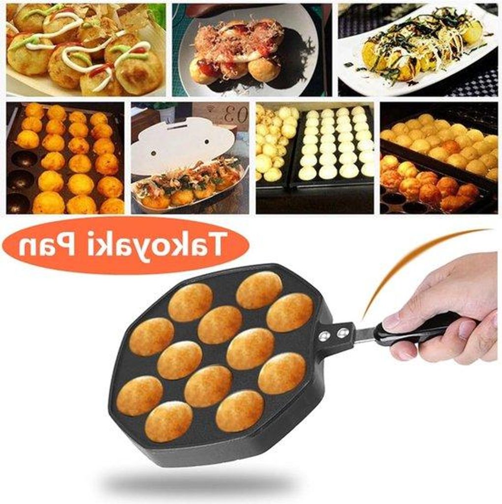 Gietijzeren Aebleskiver Pan 12 Holtes wird zu:Gusseisen Aebleskiver Form 12 Löcher - Ideal für Mini Pancake Form Cake Pop Form - Takoyaki Maker B...