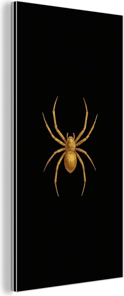MuchoWow Wanddekoration Metall Metallbild Wandkunst 40x80 cm Spinne - Gold - Minimalistisch - Beine MuchoWow Aluminium Gemälde - Wanddekoration - ...