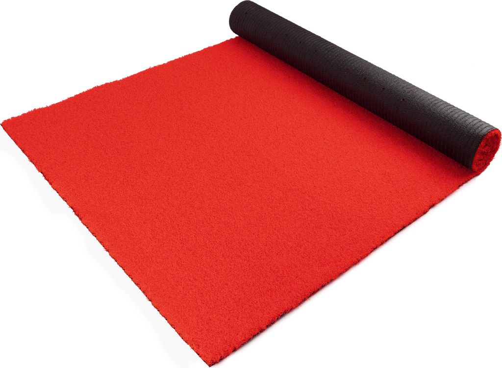 Primaflor Eventteppich Kunstrasen FUN4YOU - Rot - 2,00m x 3,50m - Meterware - Viele Farben - Schwer Entflammbarer Messeteppich, Rutschfester Hochze...