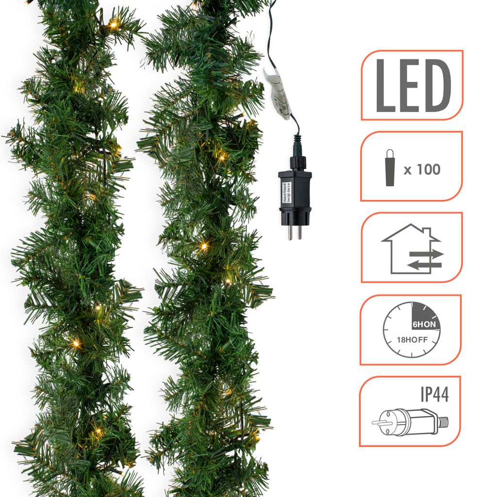 Weihnachtsgirlande mit knstlicher Tanne - 810 cm / 100 LED
