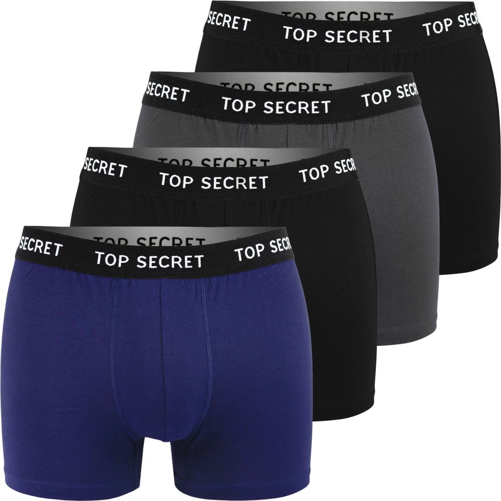 TOP SECRET 4er Pack Boxershorts Herren Baumwolle Atmungsaktiv Unterhosen Männer, XXL