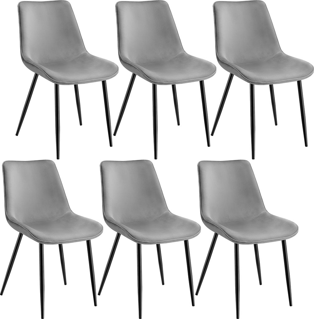 tectake Set Stuhl Monroe gepolstert, in Samtoptik 48 x 59 x 82,5 cm