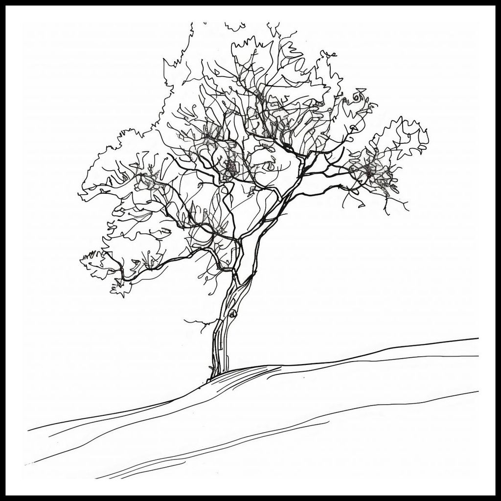 Poster 80x80cm Baum im Umriss