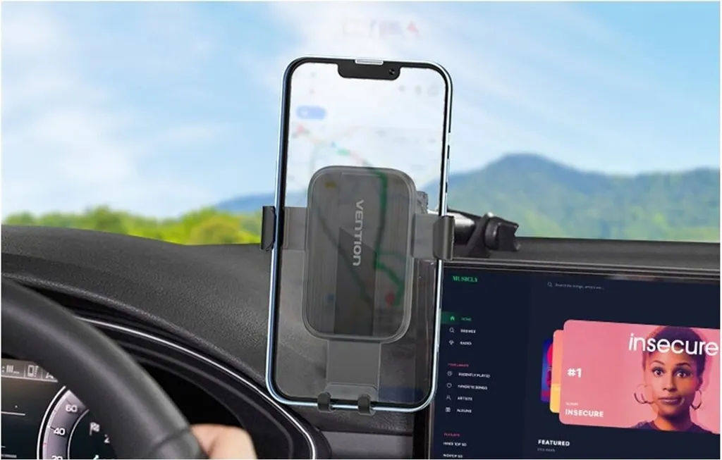 Supporto Smartphone Auto Vention KCOB0 - Ventosa Automatica Nera - 9