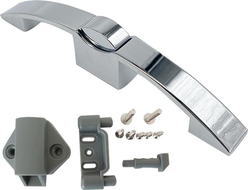 2 Schrank-Armaturen-Sets mit Knöpfen, Schrank-Armaturen-Scharnier mit Griffen für Wohnmobile, Boote, Hosenabstand 160 mm (Chrom)