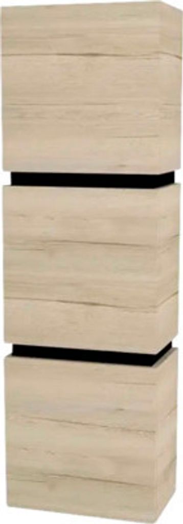 Hängeschrank mit 3 Türen und 2 Schubladen Devo Viva 2.0 links BxHxT 40x127x26 cm oak halifax white