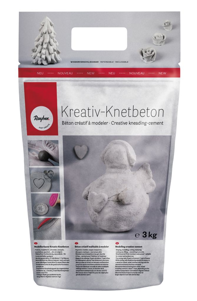 Rayher Kreativ-Knetbeton 3 kg Beutel, ohne Gießform Produktbild 