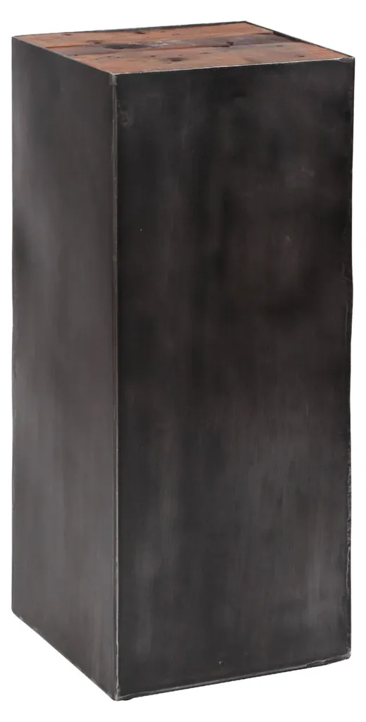 Petite table de chevet haute 70cm pour lit boxspring noir et chêne Raft