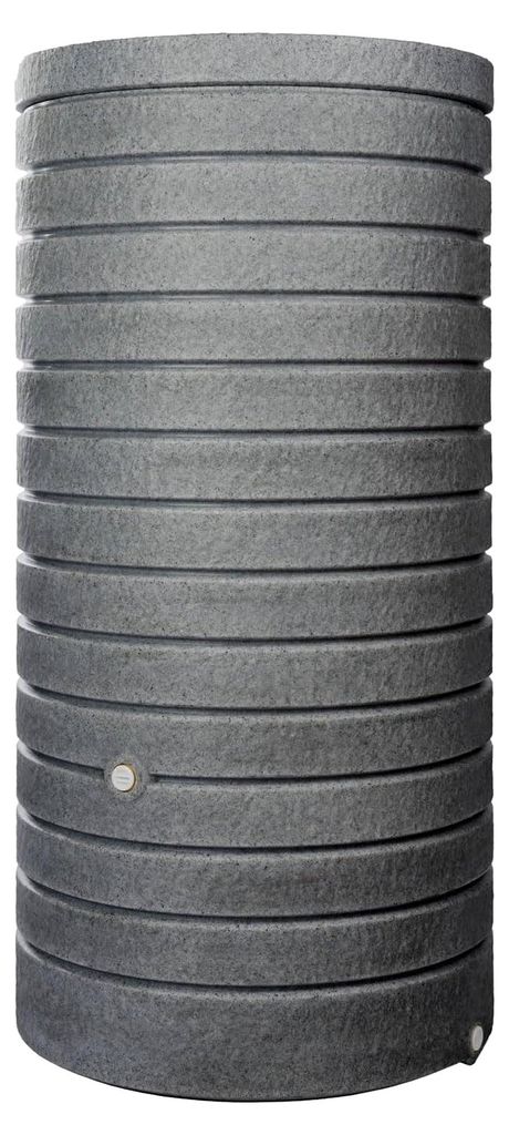 Regentonne grau Regenwassertank Aversa 270 Liter aus UV- und witterungsbeständigem Material mit kindersicherem Deckel und Messinganschlüssen