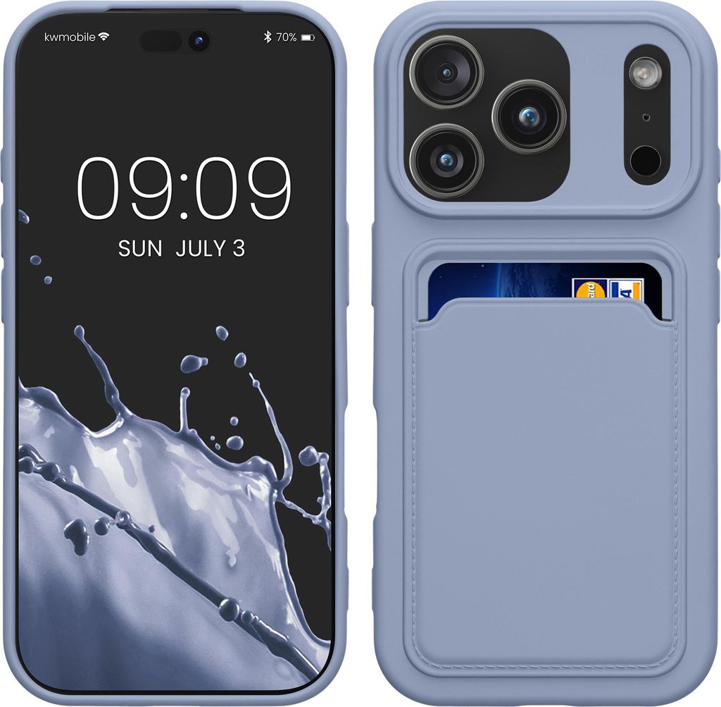 kwmobile Handyhülle kompatibel mit Apple iPhone 17 Pro Hülle - Handy Cover mit Fach für Karten - in Lavendel
