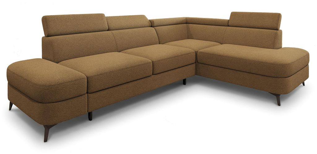 Masseno Ecksofa AVISE Q R-S mit Schlaffunktion L-Form, Sofa mit Bettkasten, Wohnzimmersofa, Couch, Soffa, Bettsofa, Couchgarnitur- Orange, QUELLE 17
