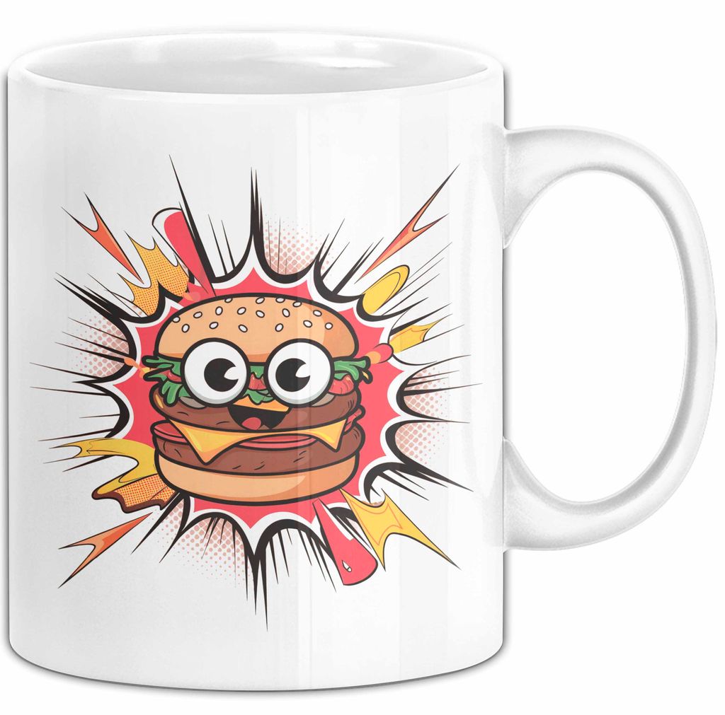 Burger Fan Tasse Geschenk Lustige Geschenkidee Spruch Für Fast Food Fans (Weiß)