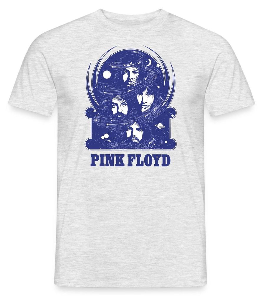 Spreadshirt Pink Floyd Logo Und Band Männer T-Shirt, XL, Grau meliert