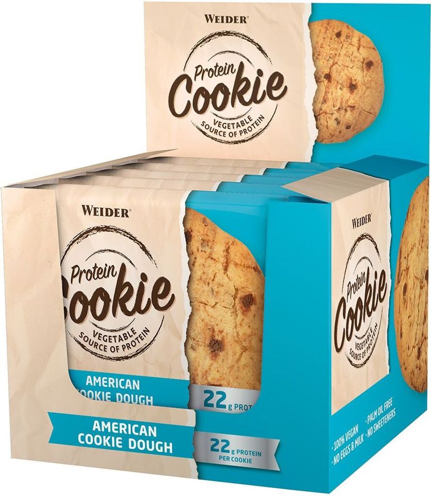 Weider Protein Cookies (12x90g) American Cookie Dough - Funktionelle Lebensmittel - Eiweiß-Snacks