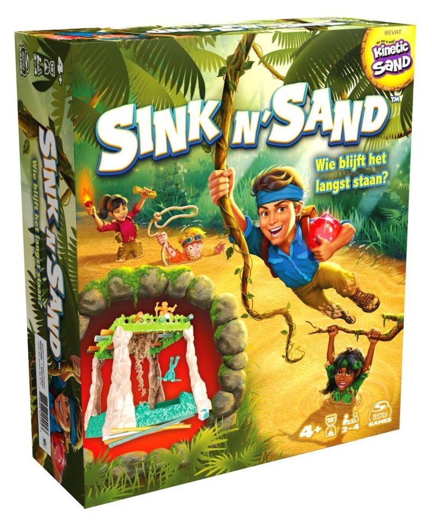 Spin Master Brettspiel Sink N' Sand mit Kinetic Sand - Treibsand Spiel