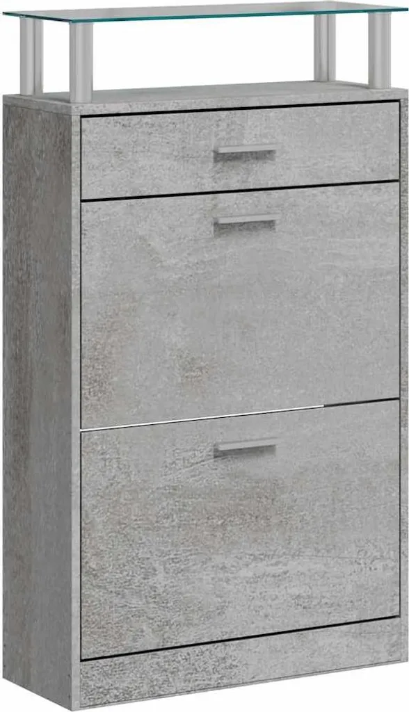 Mobile Scarpiera vidaXL Grigio Cemento 3 Ante | Design Salvaspazio 104cm