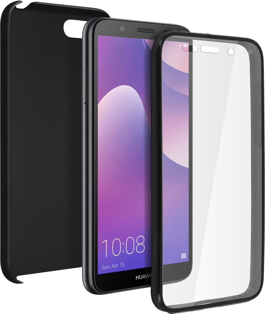 Avizar, Schutzhülle für Huawei Y5 2018/Honor 7S, Vorder- + Rückseite, Schwarz