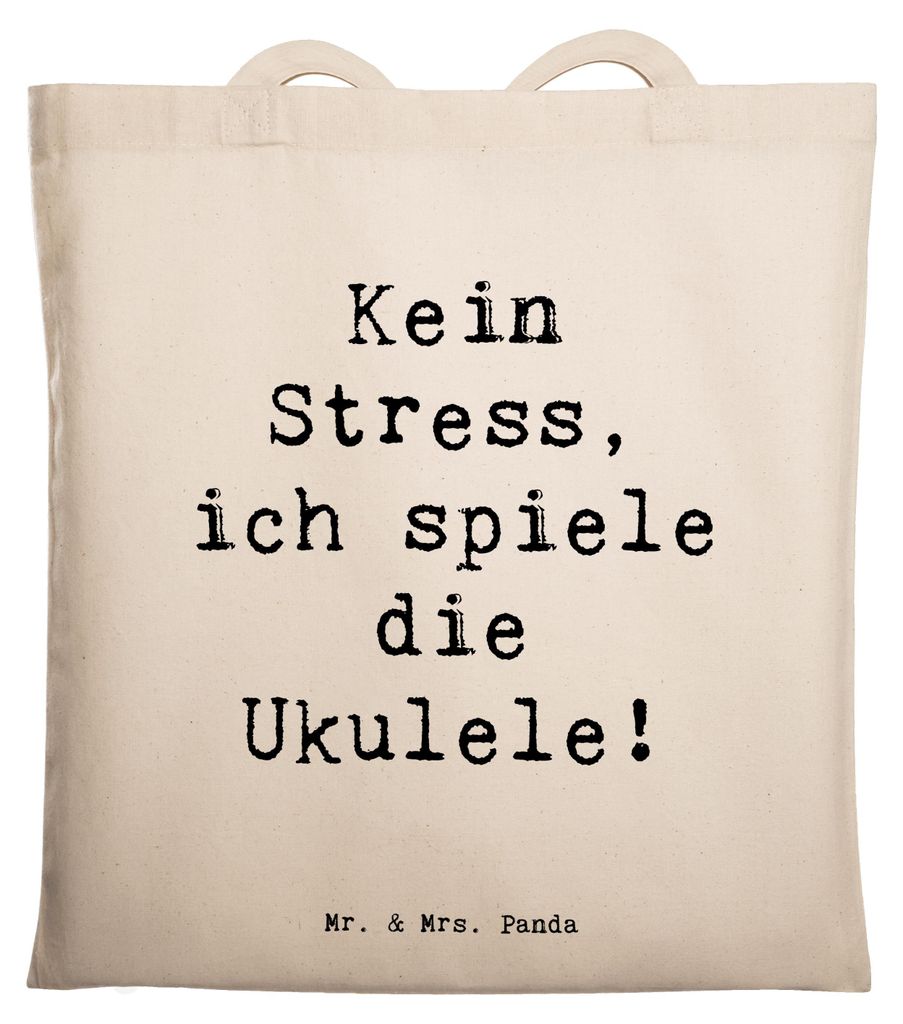 Mr. & Mrs. Panda Shopping Tasche Spruch Ukulele Entspannung - Transparent - Geschenk, Instrument, Laptoptasche, Lieder, Jutebeutel, Musiker, Lernen...
