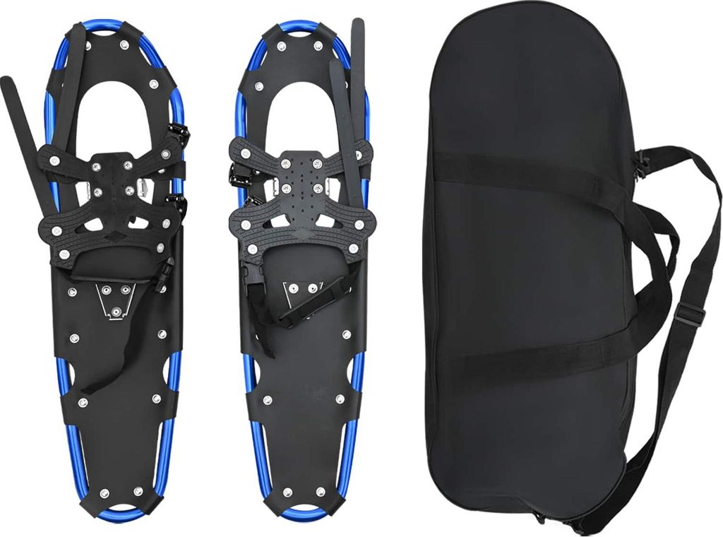vidaXL 3 in 1 Schneeschuhe Blau und Schwarz 78,5 x 22 cm