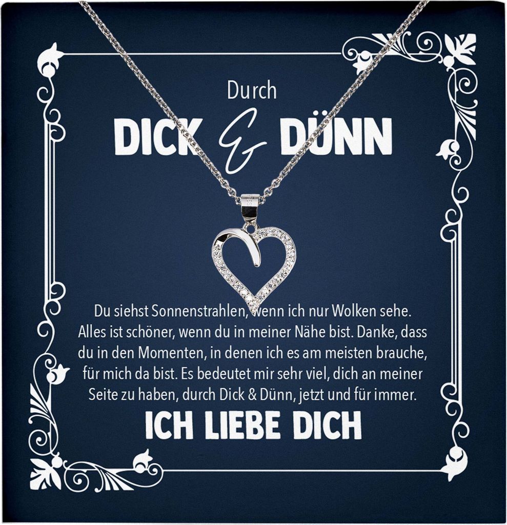 22Feels Schatz Ich Liebe Dich Frauen Geschenk Ehefrau Freundin Herz Halskette Valentinstag Hochzeitstag Jahrestag (Damen Silber 925/000 Schmuck)