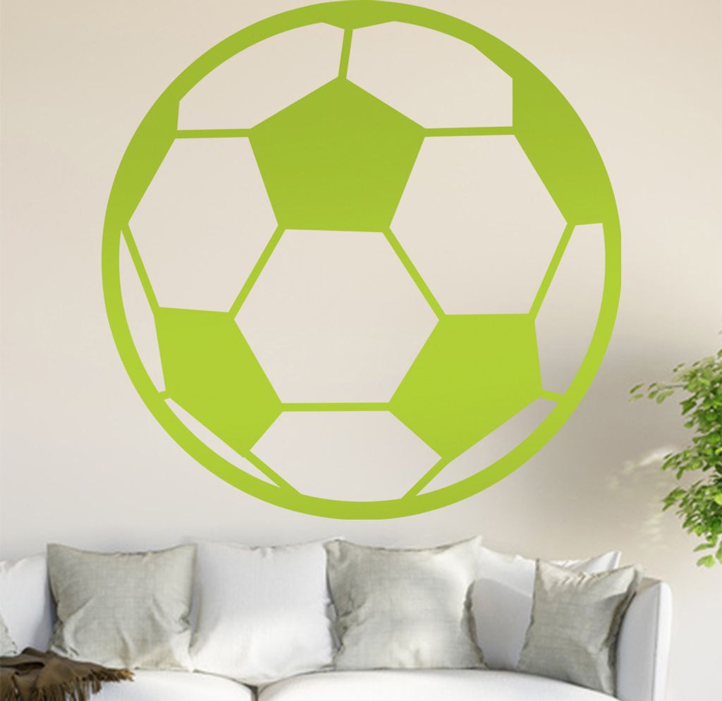 Fussball Wandtattoo in 6 Größen - Wandaufkleber Wall Sticker - Dekoration, Küche, Wohnzimmer, Schlafzimmer, Badezimmer