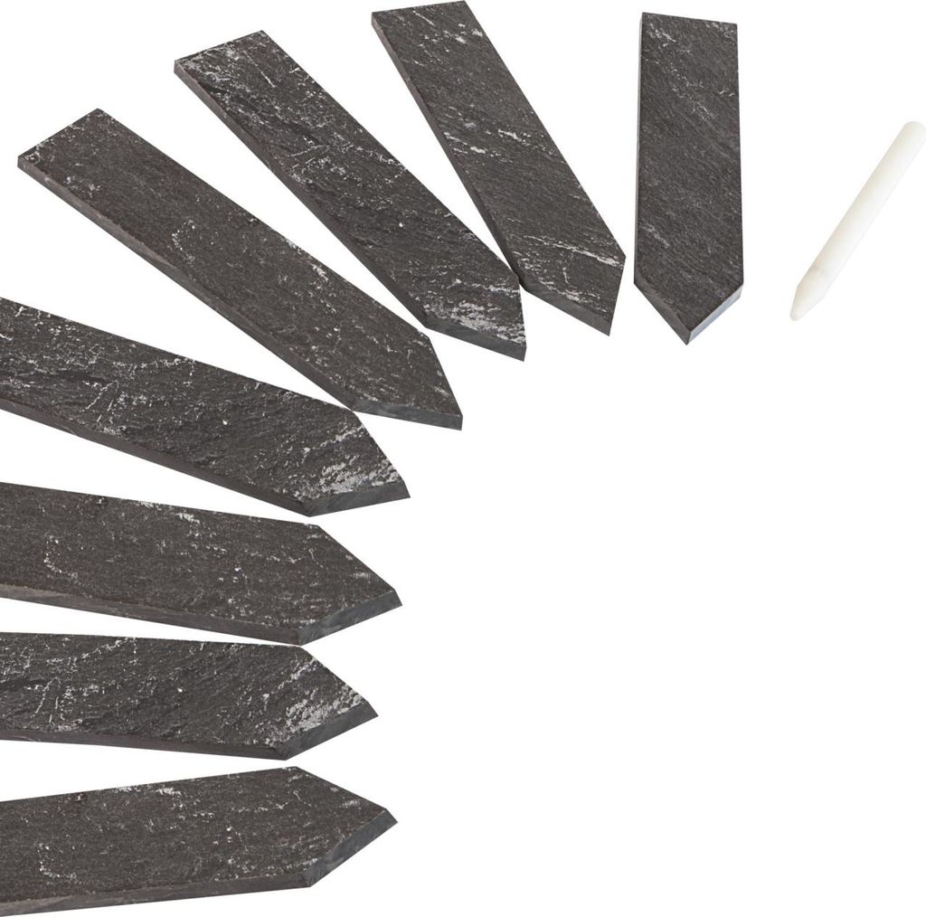 Windhager Pflanzenschilder Stecketiketten Schiefer + Kreide 12 cm - 8 Stück